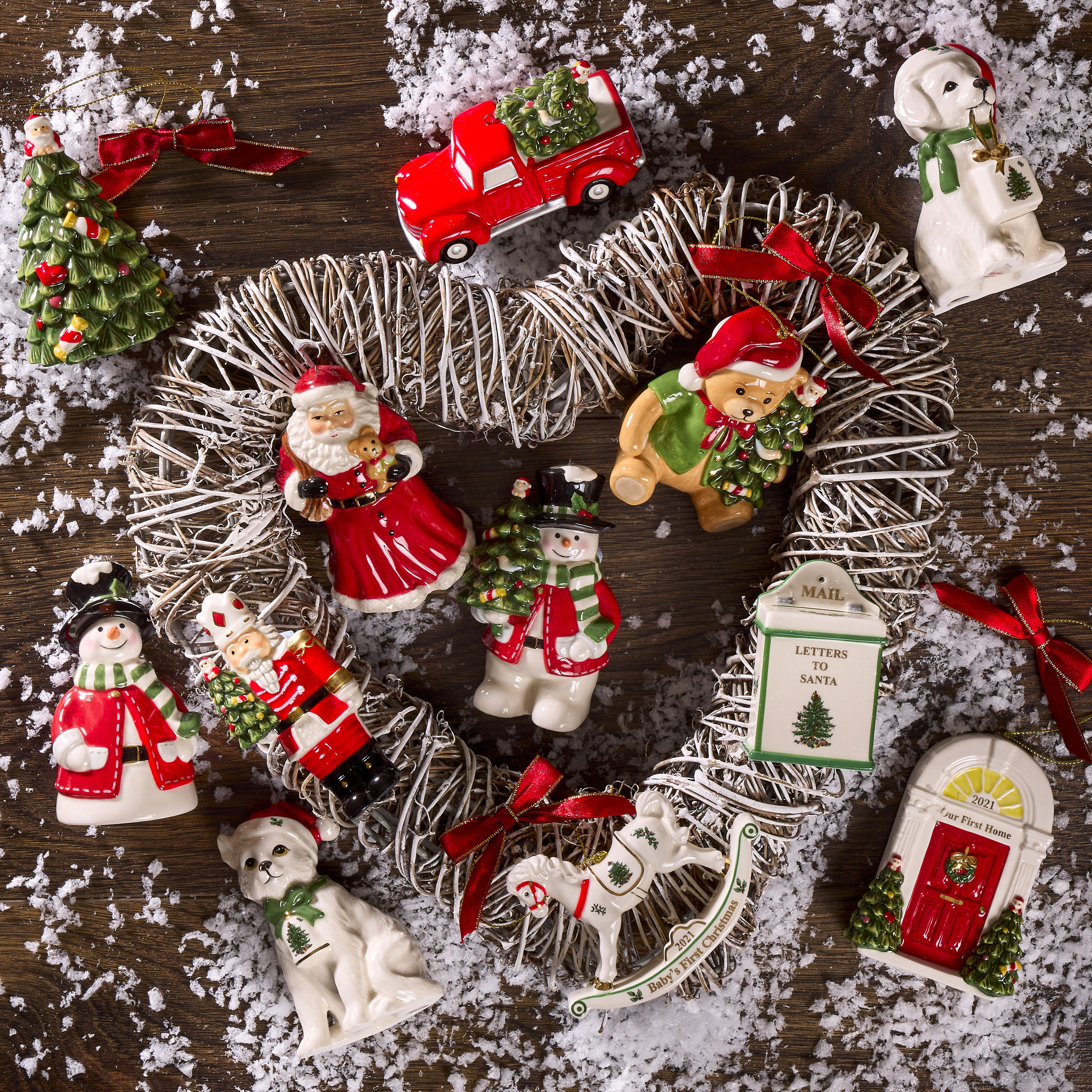 Spode christmas tree ornaments top